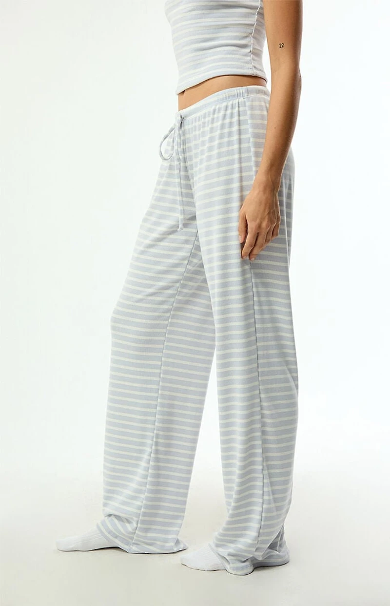 Your Favorite Blue & White Lounge Striped Baggy Pants