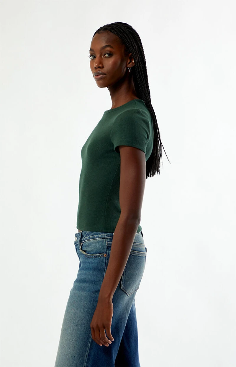 Your Favorite Marci Waffle Knit Crew Neck T-Shirt