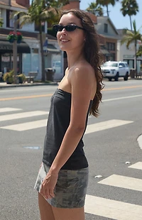John Galt Black Lucky Lace Tube Top