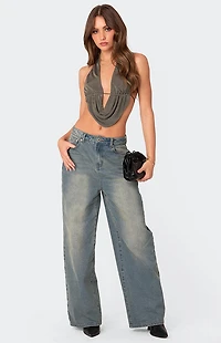 Edikted Scoop Neck Open-Back Crop Top