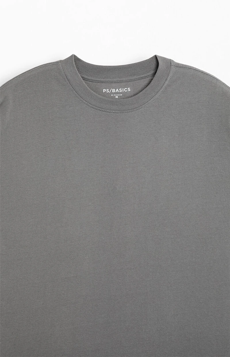 PS Basics Charcoal Basic Oversized T-Shirt