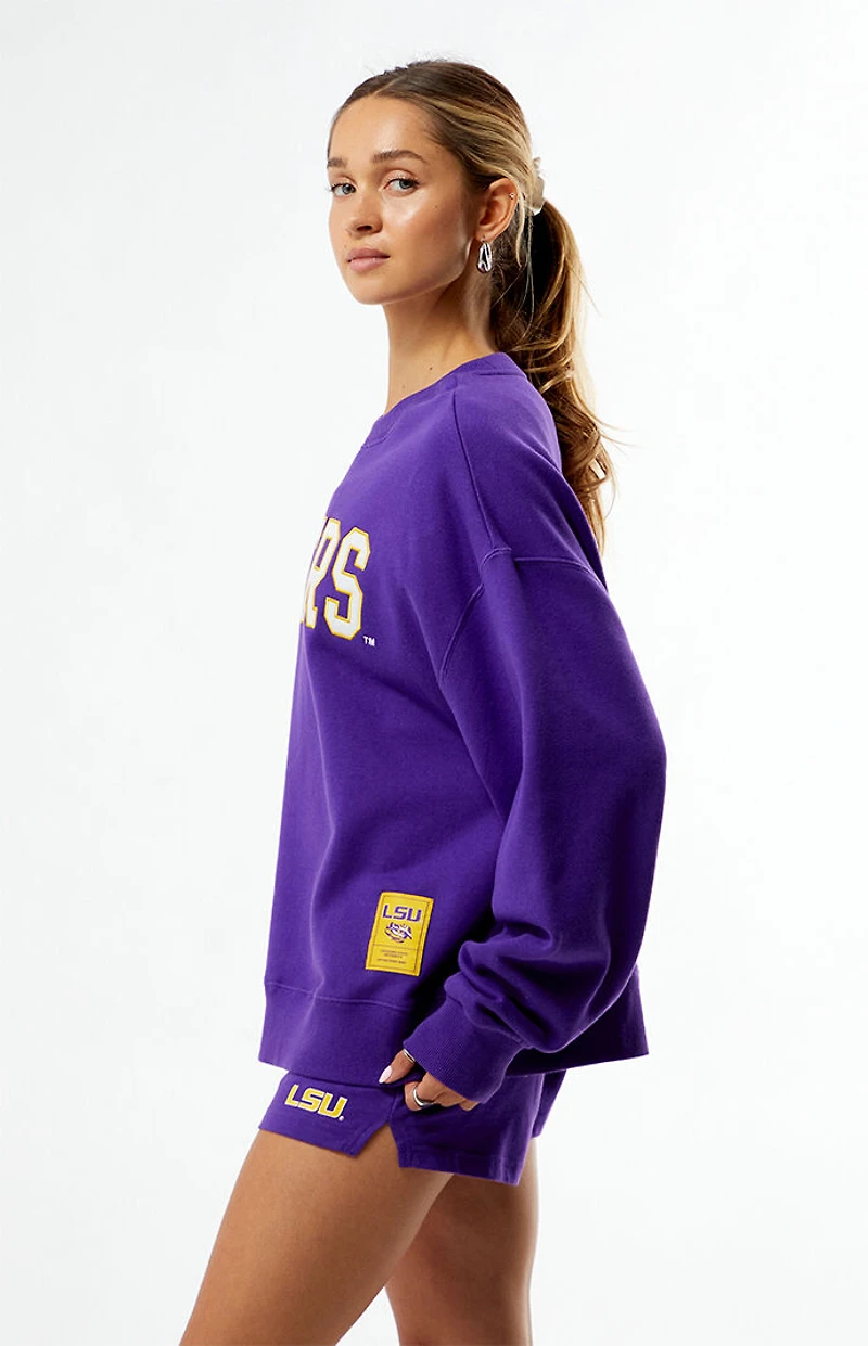 WILD COLLECTIVE x Pacsun LSU Tigers Applique Crew Neck Oversized Sweatshirt