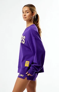 WILD COLLECTIVE x Pacsun LSU Tigers Applique Crew Neck Oversized Sweatshirt