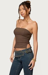 Edikted Sade Strapless Side Slit Top