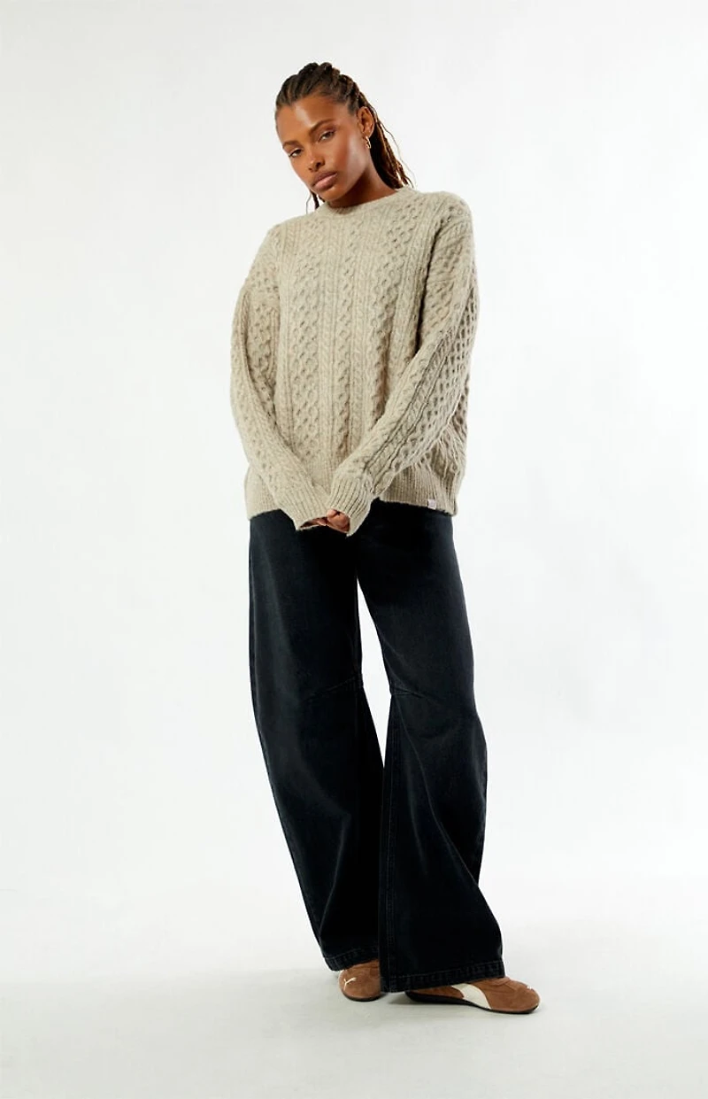 Daisy Street Teddy Cable Knit Sweater