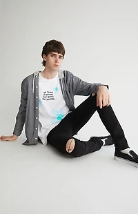 Pacsun Black Ripped Stacked Skinny Jeans
