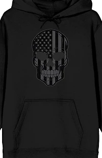 Skull With Monochrome American Flag Hoodie