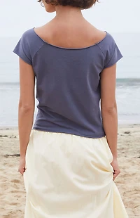 John Galt Blue Bonnie Newport Off-The-Shoulder Top