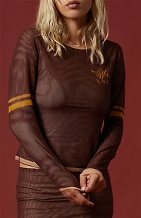 WISH ME LUCK Billiards Mesh long Sleeve Top