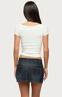 Edikted Raglan Boat Neck Floral Top