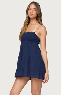 Edikted Calley Scrunchy Tiered Mini Dress