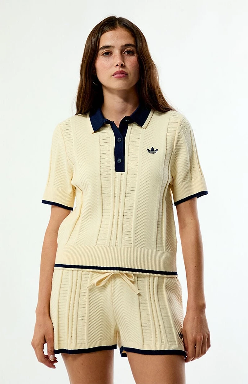 adidas Cable Knit Cali Polo Shirt
