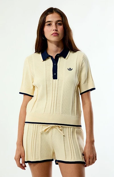 adidas Cable Knit Cali Polo Shirt