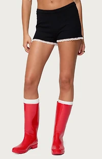Edikted Sansa Lacey Knit Micro Shorts