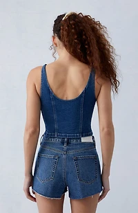 Pacsun Eco Two-Tone Indigo High Waisted Denim Festival Shorts