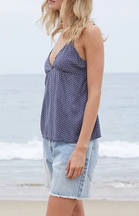John Galt Navy Polka Dot Edith Tank Top