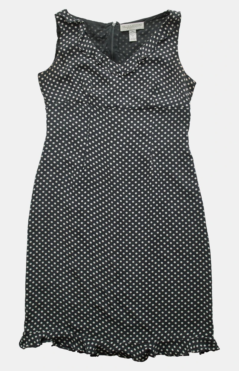 PS VINTAGE 2000s Polka Dot Midi V-Neck Dress