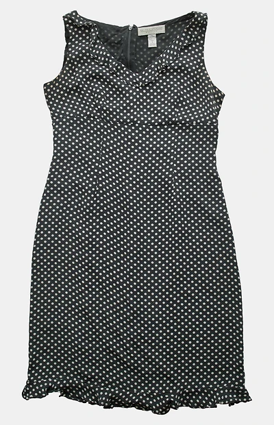 PS VINTAGE 2000s Polka Dot Midi V-Neck Dress