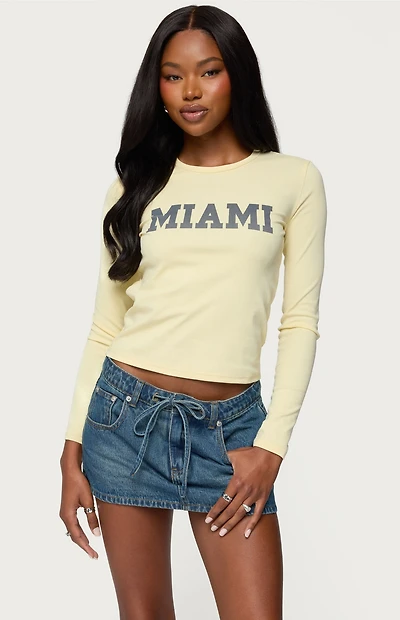 Edikted Miami Girl Long Sleeve T-Shirt