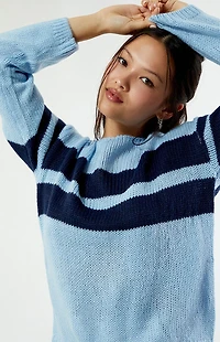 LA Hearts Boat Neck Striped Sweater