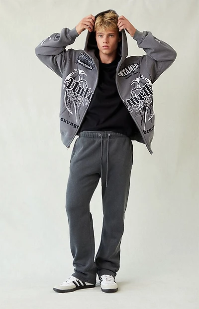 Pacsun Washed Black Straight Leg Sweatpants