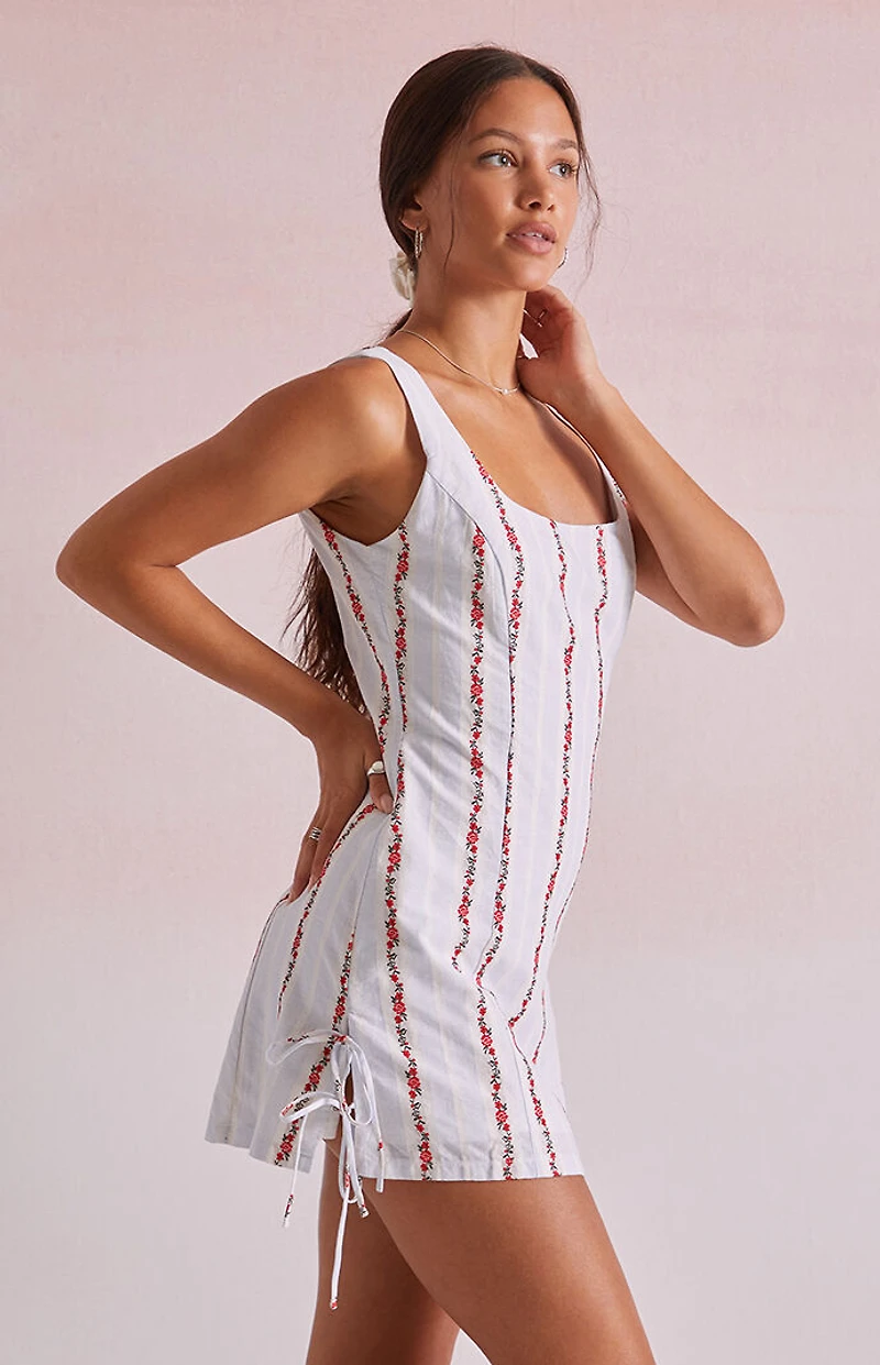 Beverly and Beck Katie Floral Stripe Mini Dress