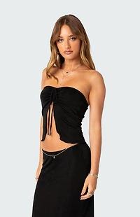 Edikted Milan Gathered Split Front Tube Top