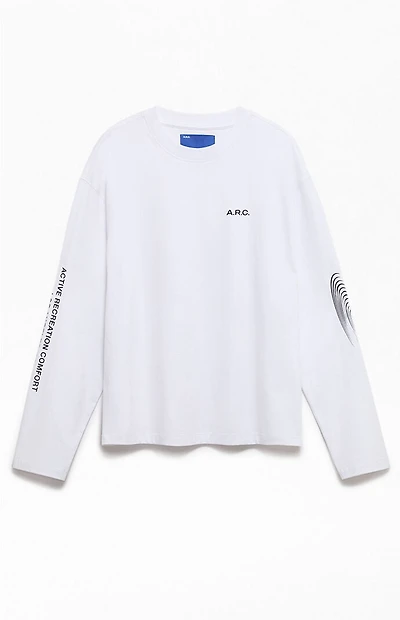 A.R.C. White Channel Oversized Long Sleeve T-Shirt