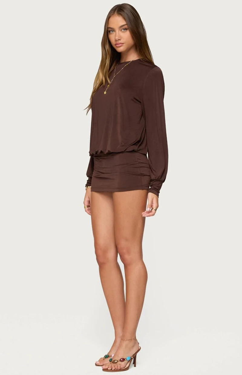 Edikted Guilia Backless Long Sleeve Romper