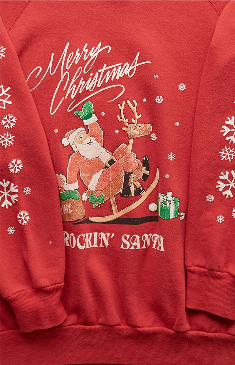PS VINTAGE '90s Merry Christmas Rockin' Santa Crew Neck Sweatshirt