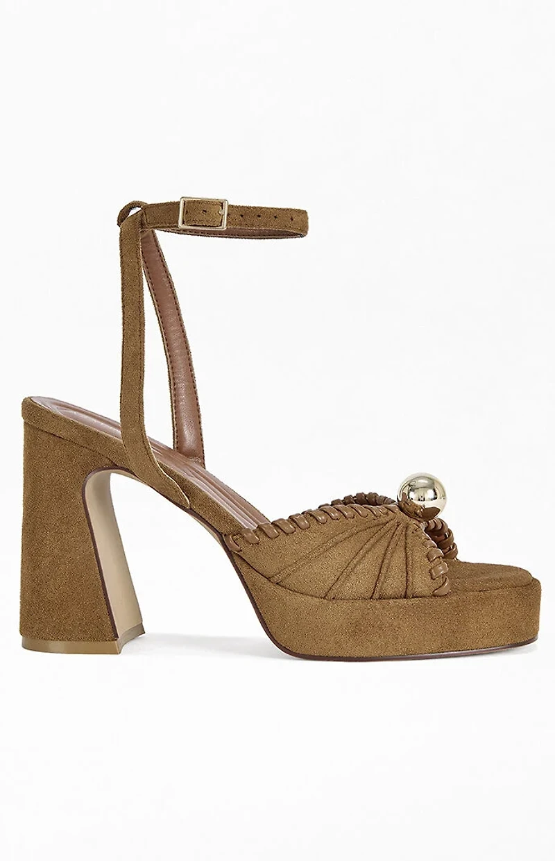 AZALEA WANG Women's Cael Brown Block Sandals