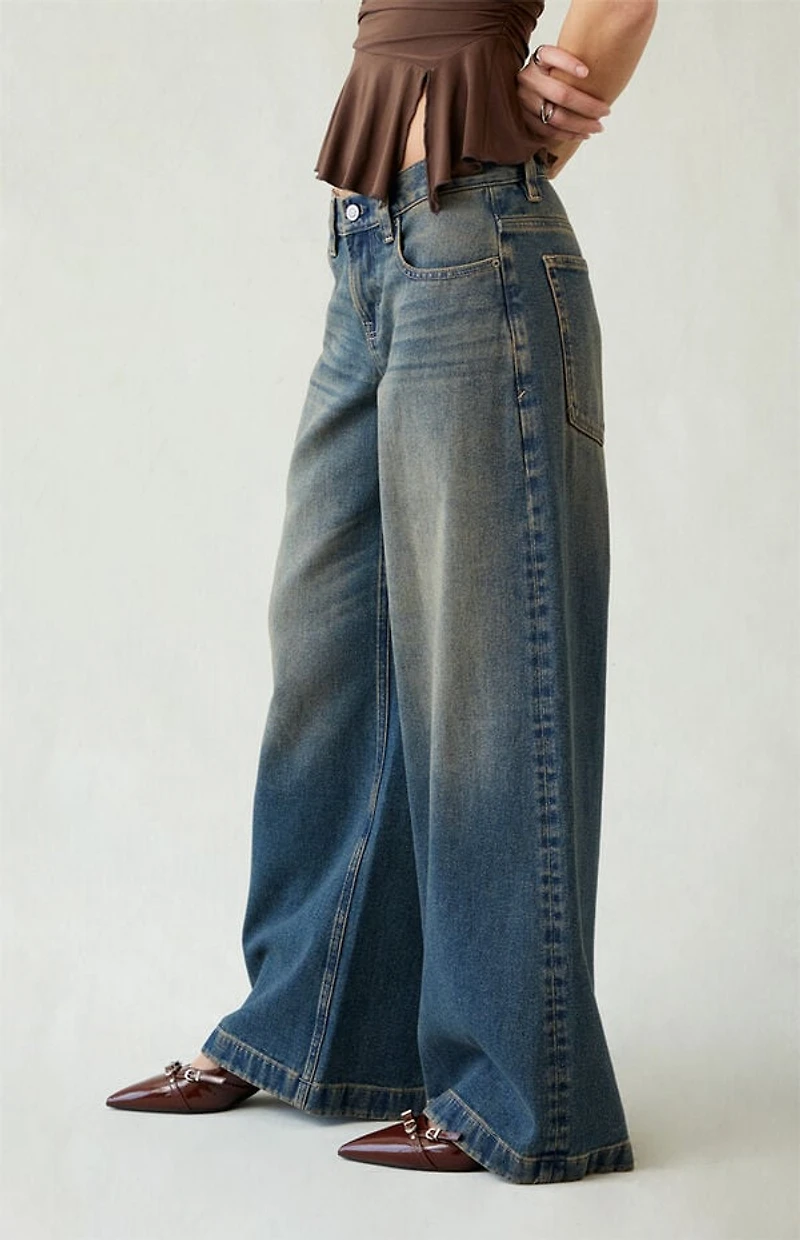 Pacsun Sloane Low Rise Ultra Baggy Jeans Dark Blue Tint