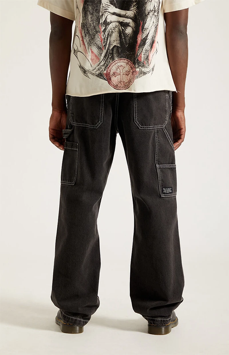 Pacsun Dylan Baggy Jeans Carpenter Contrast Stitch Black