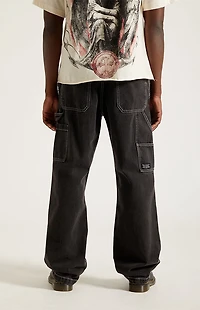 Pacsun Dylan Baggy Jeans Carpenter Contrast Stitch Black