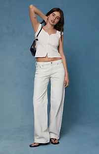Pacsun Zoe Low Rise Girlfriend Jeans White