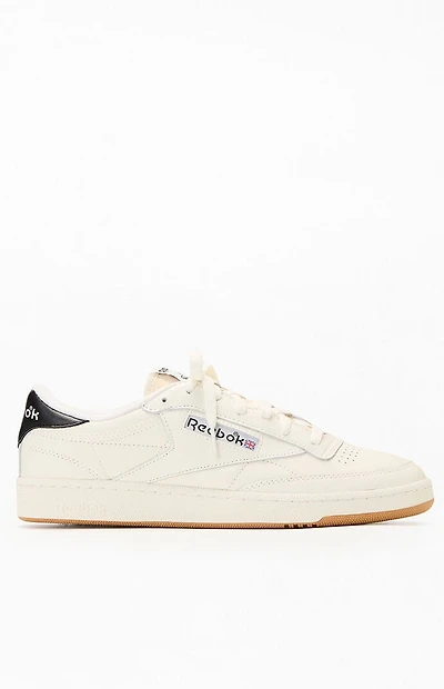 Reebok Off White & Black Club C 85 Vintage Shoes