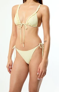 Pacsun Yellow Gingham Summer Side Tie Bikini Bottom