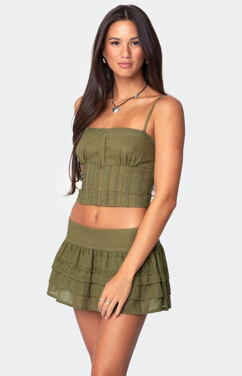 Edikted Fluer Linen Look Tank Top