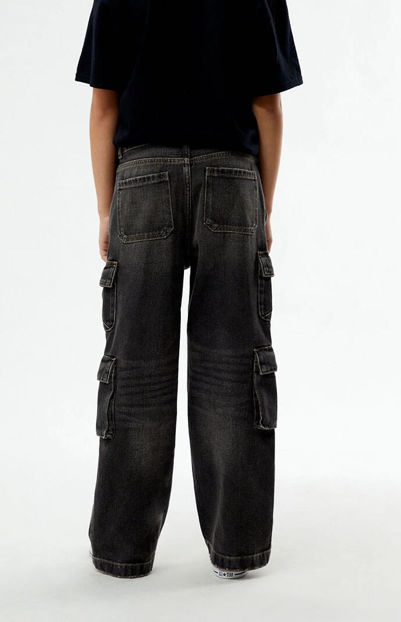 Pacsun Kids Cargo Baggy Jeans Black