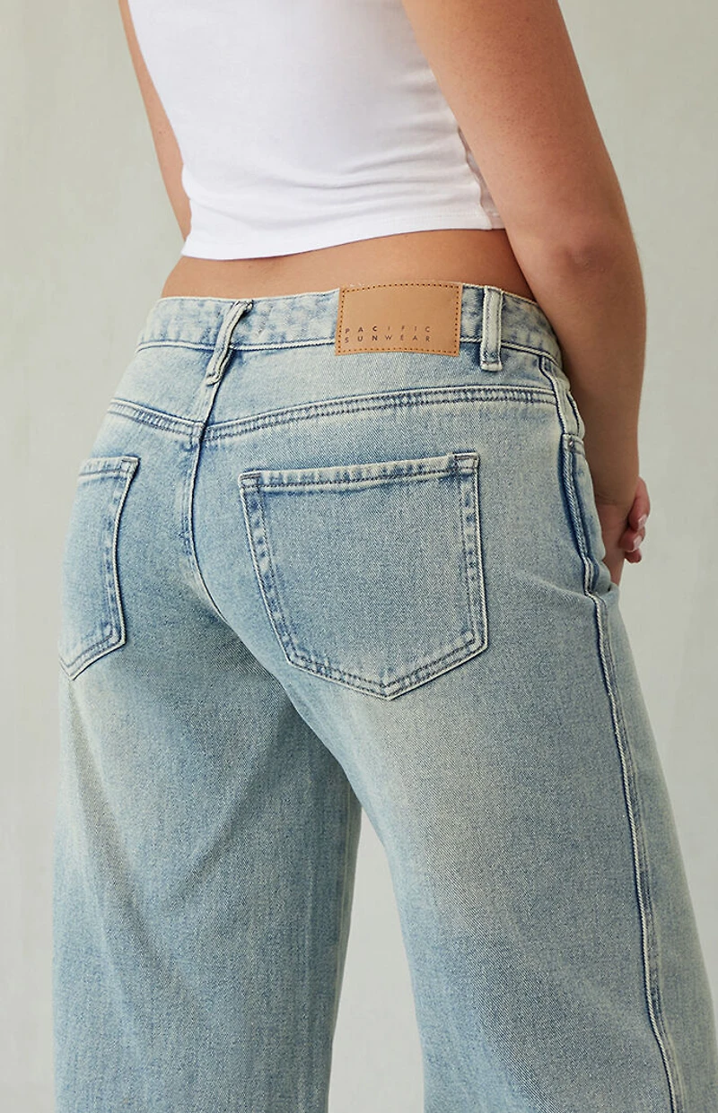 Pacsun Casey Low Rise Baggy Jeans Medium Indigo Wash Tint