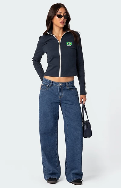 Edikted Brasil Zip Up Sweatshirt