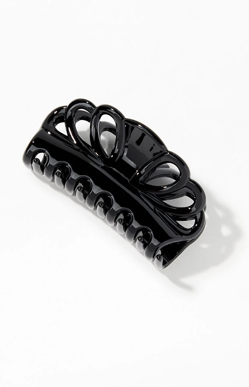 John Galt Black Acetate Hair Clip
