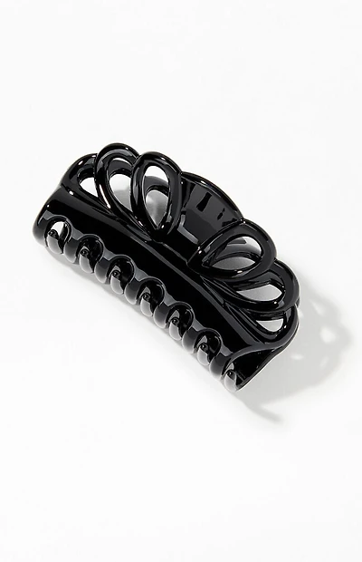 John Galt Black Acetate Hair Clip