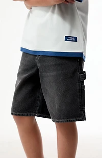 Pacsun Kids Baggy Denim Shorts Carpenter Faded Black