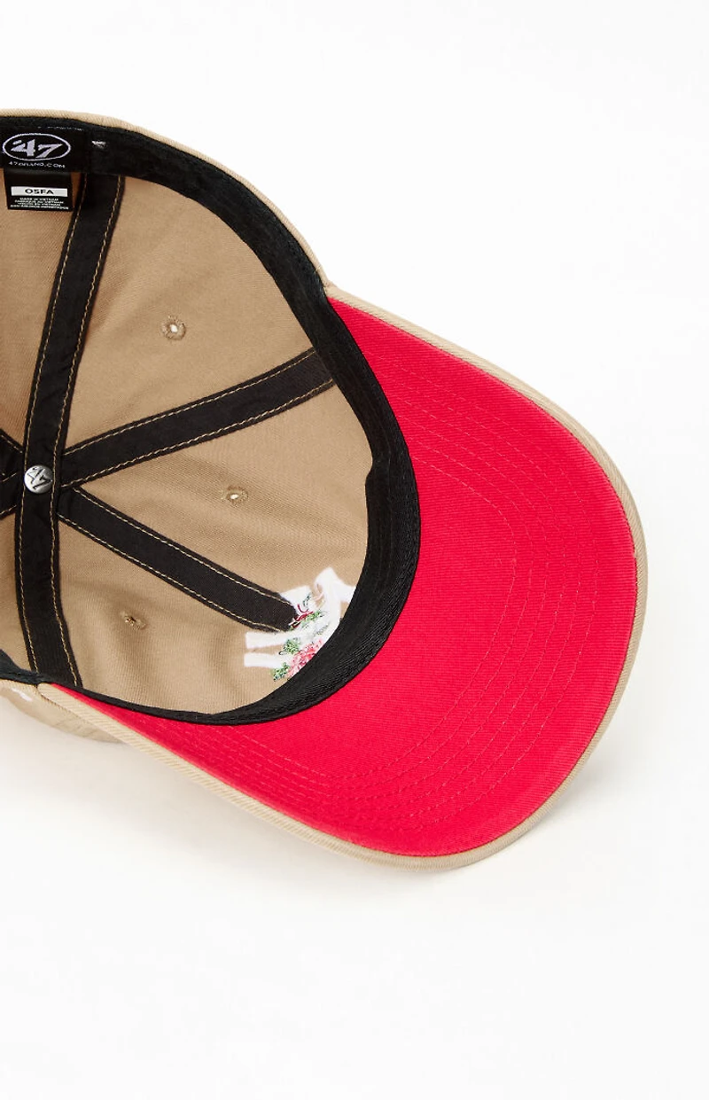 47 Brand Khaki NY Yankees Rose Thorn Dad Hat