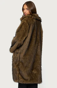Edikted Saphira Oversized Faux Fur Maxi Coat