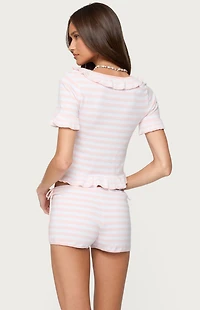 Edikted Janelle Striped Knit Tie Front Top