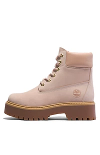 Timberland Women's Tan Stone Street 6inch Lace-Up Waterproof Boots