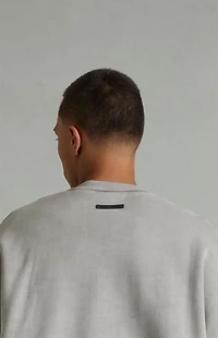 Fear of God ESSENTIALS Smoke Grey Crew Neck Cropped Relaxed Sweatshirt