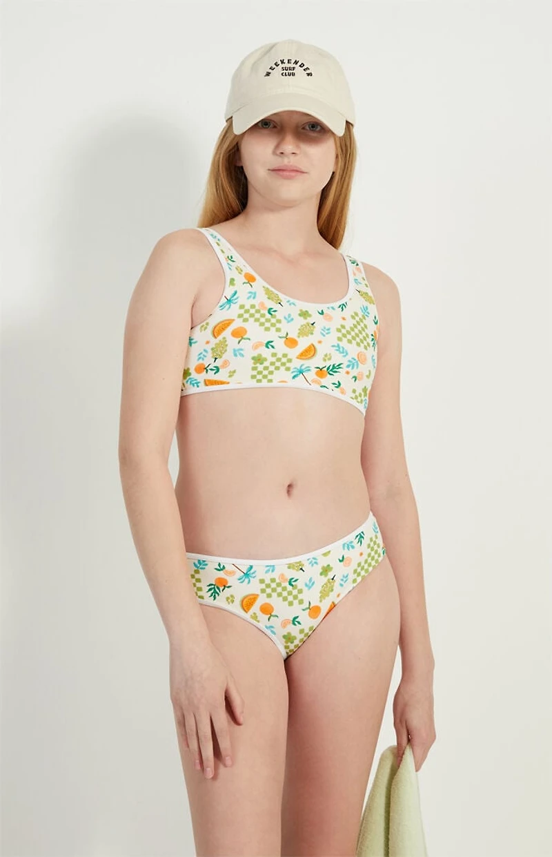 Pacsun Kids Fruit Cropped Bikini Top & Bottom Set